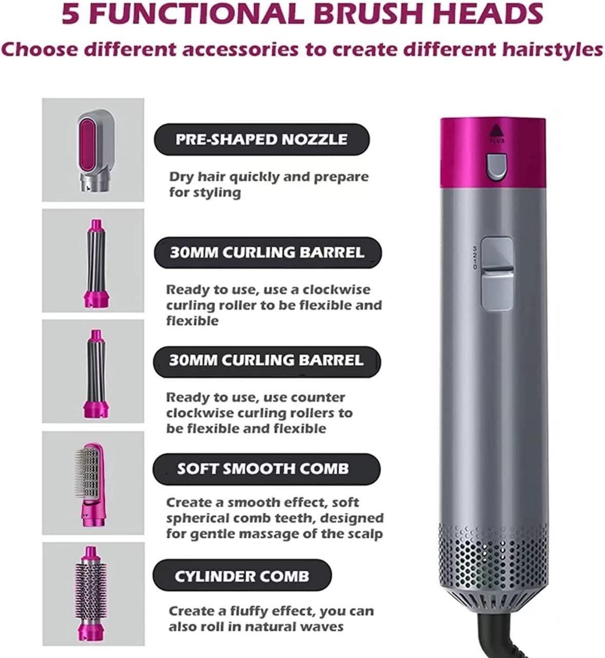 5 in 1 Professional Electric Hair Straightener Comb Brush